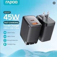 Rapoo QC07 USB & Type-C Port Fast Charging Adopter