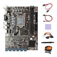 B250c BTC Motherboard Miner 12 Usb 3.0 + Kipas + 4PIN Ke SATA + Kabel