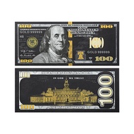 New Coin 100 Face Value USD Creative Gold Foil Banknote Home Decoration Plastic Card Collection