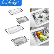 [Lzdjhyke1] Extendable Sink Dish Drainer, Stainless Steel, Breathable Over Sink Drainage, Fruit Drainer
