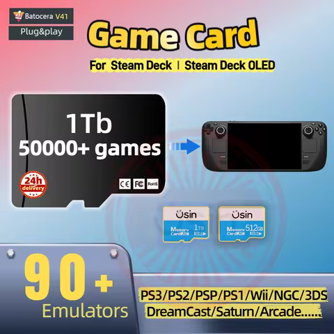 TF Game Cards For Steam Deck OLED Plug&play Retro Games PS2 PSP PS1 Windows Handheld Gaming Memory S