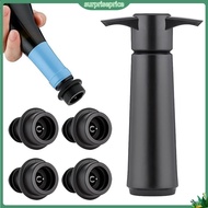 surpriseprice| Wine Vacuum Pump Reusable Bottle Sealer Premium Wine Saver Vacuum Pump with 4 Stopper