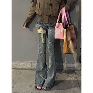 American Flared Pants Retro Flared Pants Hot Girl Style Flared Pants Design Flared Pants Distressed 