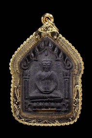 龍婆Dum大師坤平佛牌（已故二代鬼王）Wat Santitham Be.2551 Smk驗證卡 義大利鍍金殼 / Luang Phor Dum’s Khun Paen Amulet (Deceased