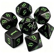 DND Dice Set -D&D Polyhedral Dice (7 Pcs) for Dungeons and Dragons (Black)