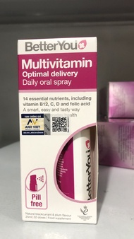 Bộ Sản Phẩm Dạng Xịt Better You Daily Oral Spray Uk (15ml/25ml) Bổ Sung Vitamin D Sắt D3K2 Vitamin T
