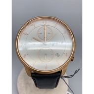 Agnes b. others quartz wrist watch -- leather WHT BLK SS Direct from Japan Secondhand