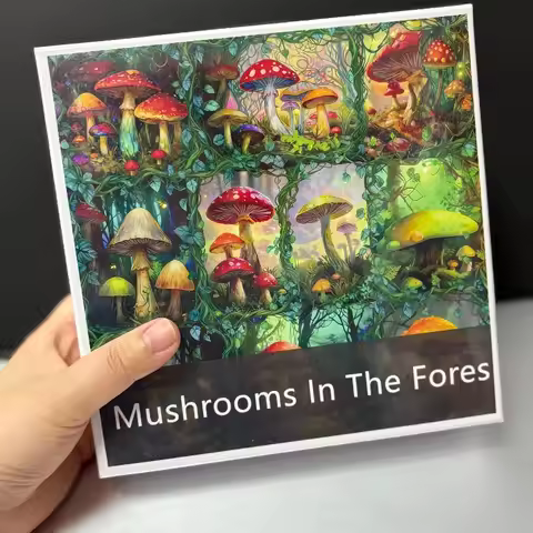 1 Box of 1000 Pieces White Card Adult Puzzle, Mushrooms in The Forest 60.9x60.9cm 24x24 Inches, Mush