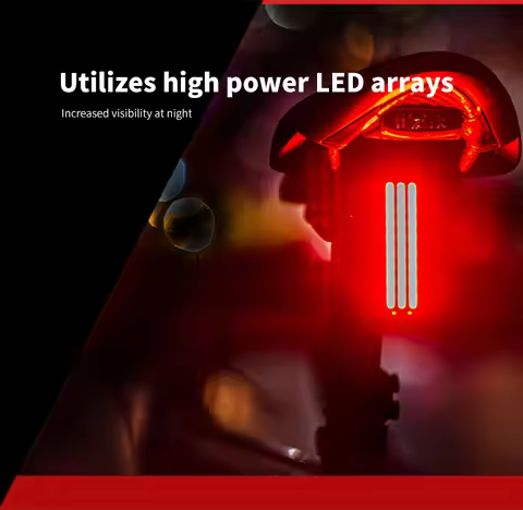 Enfitnix ET2 Bicycle Rear Light IPX6 Waterproof Auto Start/Stop Brake Sensing LED Saddle Seatpost Br