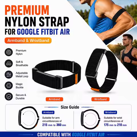 Biceps Band Wristband for Google Fitbit Air Strap Nylon Armband/Wristband Fitness Tracker Replacemen