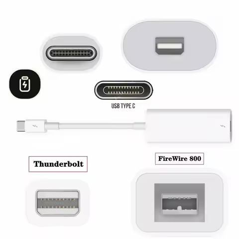 Thunderbolt 2 To 3 To FireWire 800 1394B Adapter Thunderbolt To RJ45 Suitable for Mac Computers Equi