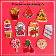 ☸ Delicious Food Emoji - Watermelon / Pizza / Cherry / Ice Cream / Orange Juice / Chips Iron-On Patch ☸ 1Pc DIY Sew on Iron on Badges Patches