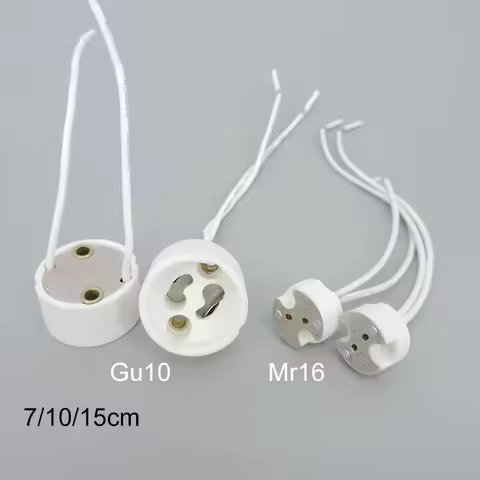2/5/10x Ceramic GU10 MR16 MR11 GU5.3 G4 lamp holder socket base adapter extension Wire Connector Soc