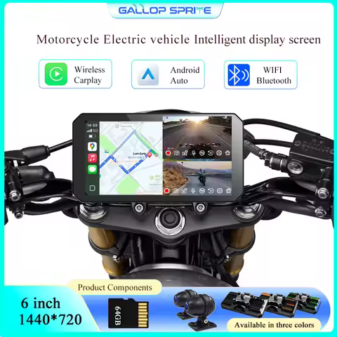 Gallop Sprite 6 inch Carplay Motorcycle DVR GPS Navigation IPX7 Waterproof Wireless Android Auto Sma