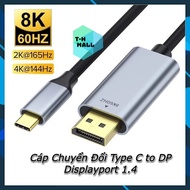 60hz 120hz USB Type C to Displayport DP 1.4 Converter Cable Video Output Phone Laptop TB3 TB4 PKCN4