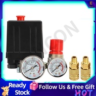 Concon Air Compressor Pressure Switch Control Valve  Regulator 1/4in Plastic Shell 0 To 180PSI 3 in 1 Quick Connector for Replacement
