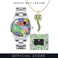 Steven Harrington x DW Set - Iconic Link Multicolor 40mm Silver + Charm Palm Tree + Charm Snake Neck