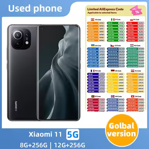Xiaomi 11 5G Android 6.81 inch 3200x1440 Pixel RAM 12GB ROM 256GB In-Screen Fingerprint Recognition 