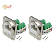 2PCS RJ45 Panel Mount Screw Terminal Adapter, RJ45/8P8C Female Panel Mount Connector, RJ45 Solderles