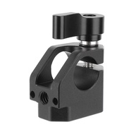 Camera Tube Clamp 15mm Round Hole Rod Clamp with 1/4" Anti-Torsion Positioning Threaded Hole Univers