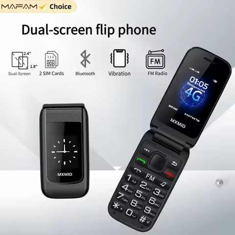 Flip Phone For Backup Large Buttons Dual Screen Long Battery Large Push-Button Phone Dual SIM GSM 2G