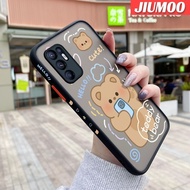 JIUMOO เคสสำหรับ OPPO Reno 6 4G Reno 6Z 5Gเคสด้านข้างบางลายตุ๊กตาหมีการ์ตูนดีไซน์ใหม่มีน้ำค้างแข็งโป