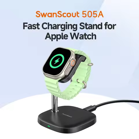 SwanScout 505A Fast Charging Stand for Apple Watch Series 11 10 9 8 7 6 5 4 3 Magnetic Charger for A
