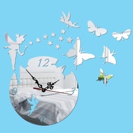 DIY Butterfly Mirror Wall Clock 3D Home Art Mirror Wall Sticker