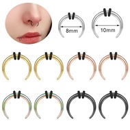 1 PC 14/16G Ox Horn Vintage Nose Septum Ring Stainelss Steel Horseshoe Nose piercing Taper Stretcher
