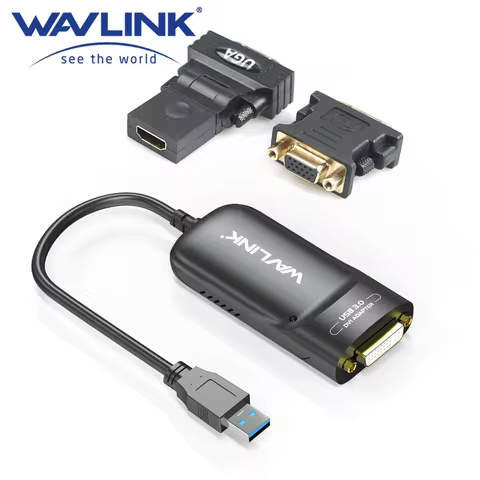 Wavlink Pendrive USB 3.0 DVI/HDMI/VGA Multi Monitor External Video Graphic Adapter HD 1080p Output D