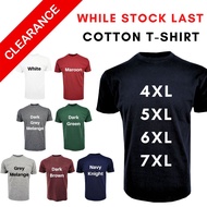 (Clearance) (4XL-7XL) Plus Size Cotton T-Shirt/Baju Lelaki Plus Size (Cotton)