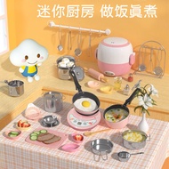 Bộ Đồ Dùng Nhà Bếp Có Thể Nấu Ăn Cho Trẻ Em Cả Bộ Nấu Ăn Thật Nhà Bếp Mini Đồ Chơi Bé Gái 3 Tuổi Quà