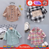 Ready stock Baju Luar Baju Bayi unisex Kid fashion ins lengan panjang Anak Perempuan kemeja Smart Di