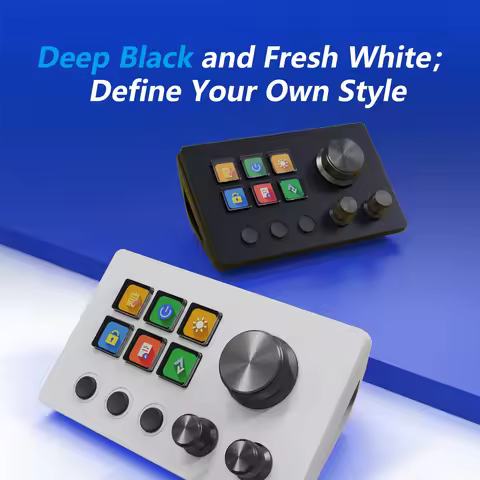 MiraBox N3 Macro Pad / Stream Deck, 6 Programmable LCD Keys, 3 Knobs, Visual Shortcuts, OBS Controll