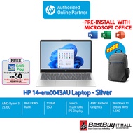 HP 14-EM0043AU (Silver) / 14-EM0044AU( Warm Gold) - 14" FHD Laptop ( Ryzen 5 7520U, 8GB, 512GB SSD, ATI, W11, HS )