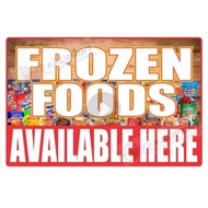 FROZEN FOODS AVAILABLE HERE Tarpaulin with 4 eyelets