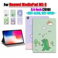 [Ready Stock] For Huawei MediaPad M5 8 8.4-inch (2018) SHT-AL09 SHT-W09 Tablet Protective Case Fashion Pattern Cartoon Anime Stand Flip Cover