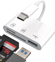 USB C Hub for Apple iPhone 15 Pro Max Plus iPad Air Mini Macbook (3in1)Type C TF SD Card Reader OTG Multiport Adapter Flash Drive 3.0 Docking Station Micro SD Memory Dongle Thunderbolt 4 3 Port Cable