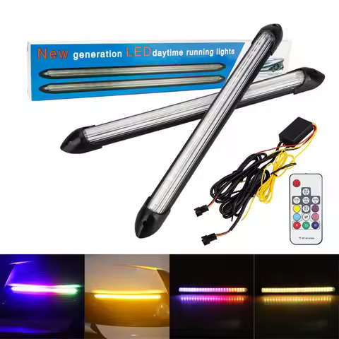 RGB DRL Driving Lights LED Turn Signal Car Daytime Running Light Headlight Fog Lamp LED Decorative L