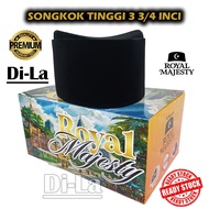 Songkok Hitam Dewasa Tinggi 3 3/4 Inci PVC Leather Lilitan Dalam Songkok Hitam Baldu Biasa Untuk Nik