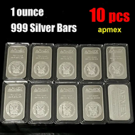 10pcs 1 ounce Fine Silver Bullion Bars Silver Bars Collectible Gifts Replica Bars