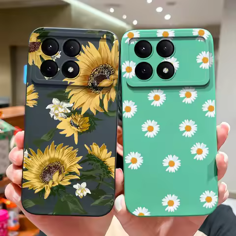 For Xiaomi Redmi K70 K70E K70 Pro Poco X6 Pro Cases Beautiful Flower Liquid Cover For Xiaomi K70 K70