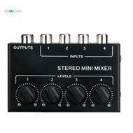 4 Channels Passive Stereo Mixer Mini Audio Mixer Portable Sound Mixer  Input Ultra Low Noise for Live Studio