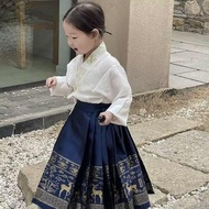 女童汉服 baju kemerdekaan budak perempuan Kebaya Kanak Kanak Perempuan baju tradisional cina kanak kanak perempuan Pakaian kanak-kanak gaya baru Korea, gadis, gaya Cina, pakaian Hanfu kanak-kanak, sulaman, gaya Republik China, gaun retro, harta karun