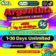🔥NML Argentina eSIM 5G 1-30 Days Daily500MB-10GB High-Speed Unlimited Data eSIM Argentina |Best Valu