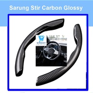 Sarung Stir Setir Mobil Steering Steer Cover Carbon Premium Glossy Aksesoris Variasi Mobil Toyota Av