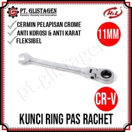 HL Premier Ratchet Ring Spanner 11MM 72T Combination Flexible Ratchet Combination Ring Spanner Rever