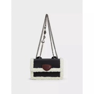 Charles&amp;keith Lotso Fur-Trim Front Flap bag