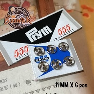 11mm Buttons (6 Pieces) Size 11 Mm. Silver Color Used For Clothes Or Doll Snap Fastener: Black: 11mm