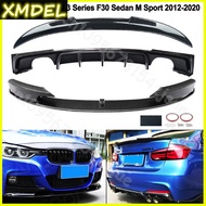 Carbon Look Front+Rear Lip  Trunk Spoiler For BMW F30 335i 340i Sedan M Sport
